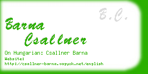 barna csallner business card